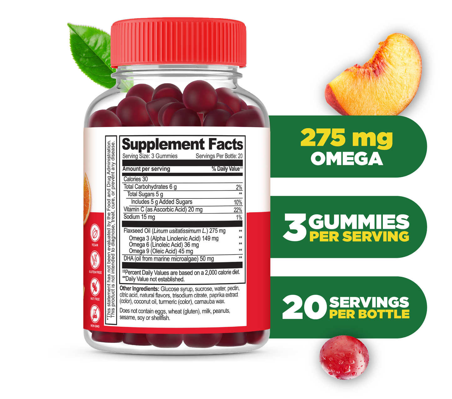 Lifeable - Omega 3 6 9 Gummies for Adults, 60 ct
