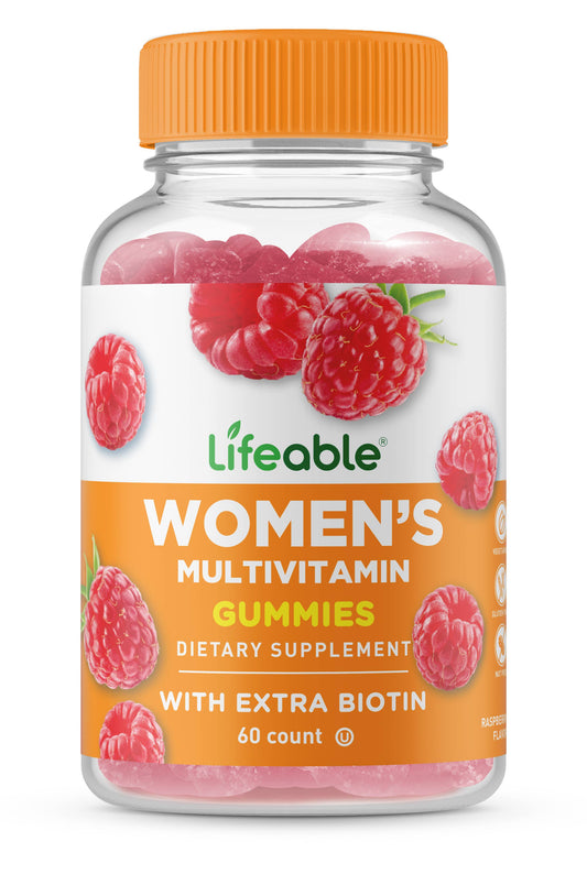 Lifeable Women's Multivitamin Gummies, Whole Body Health: Raspberry Flavor / 60 Gummies