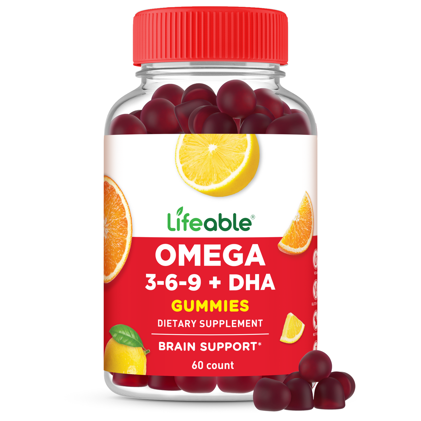Lifeable - Omega 3 6 9 Gummies for Adults, 60 ct