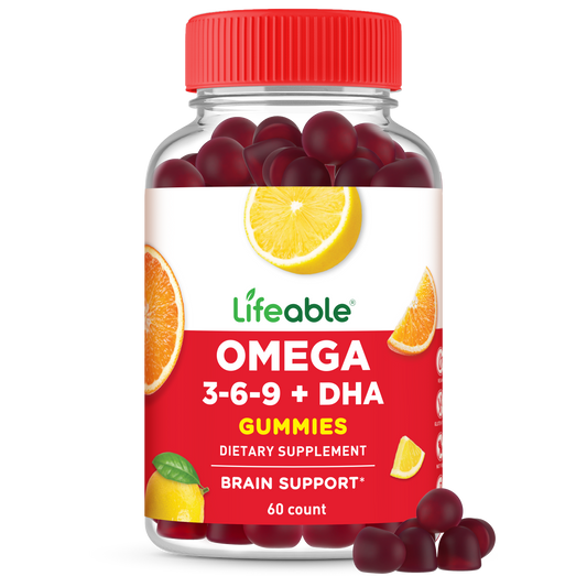 Lifeable - Omega 3 6 9 Gummies for Adults, 60 ct
