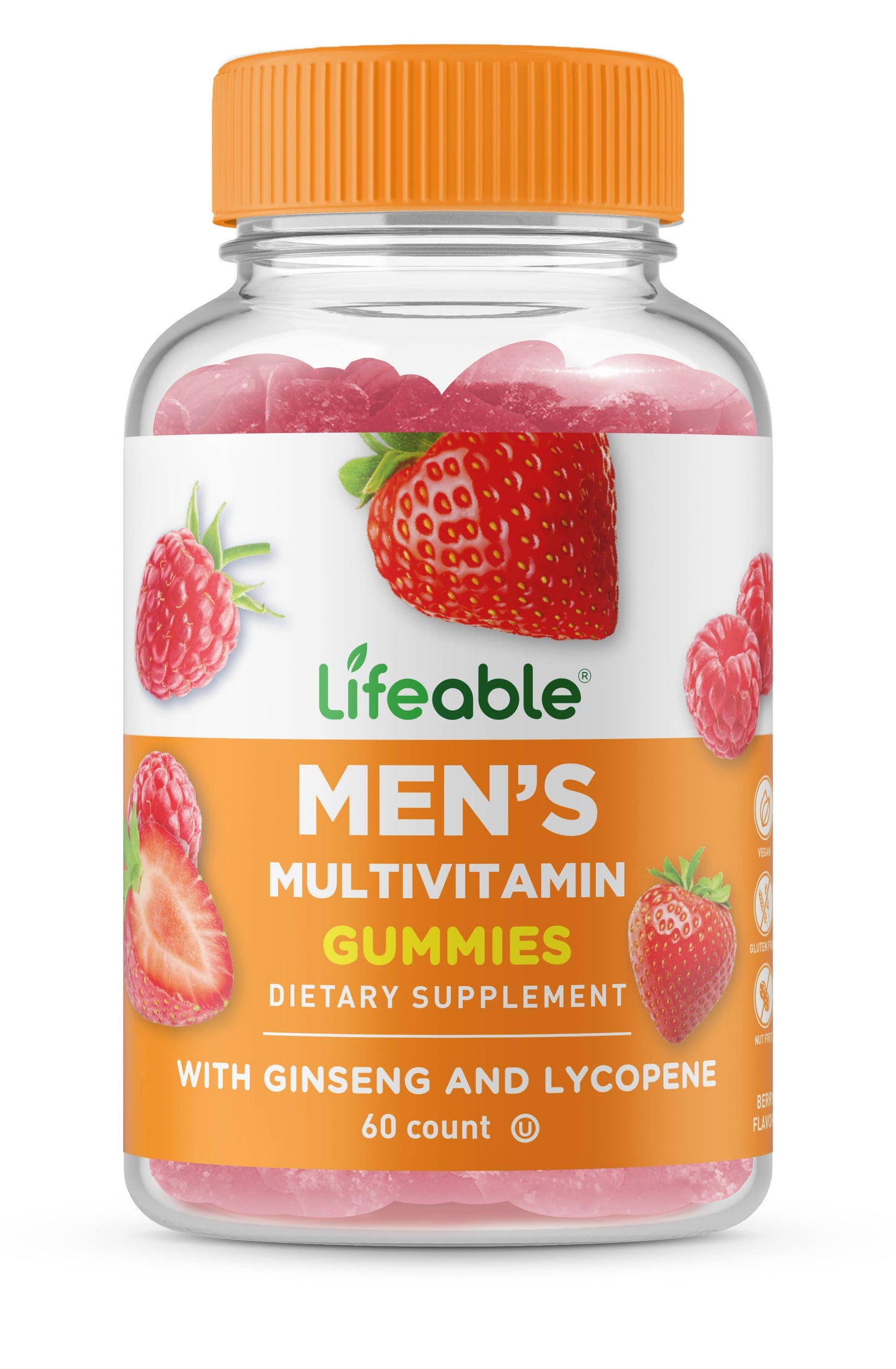 Lifeable Multivitamin for Men Gummies, Immunity & Digestion: Berry Flavor / 60 Gummies